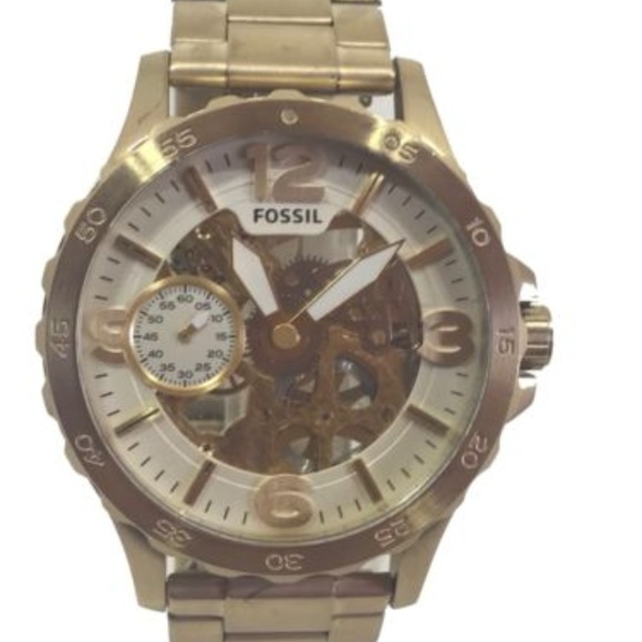 Fossil Other - FOSSIL ME3150 NATE GOLD SKELETON AUTOMATIC